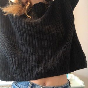 Cropped black sweater